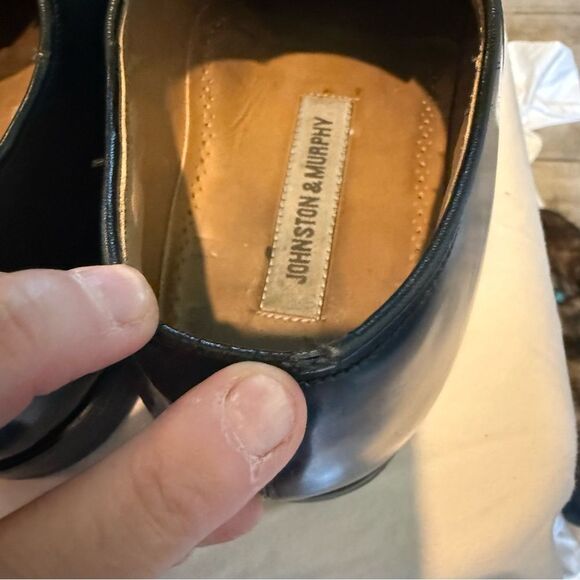 Johnston & Murphy Crown Aristocraft Oxfords Men's Size12 Black Leather Cap Toe - Picture 6 of 11